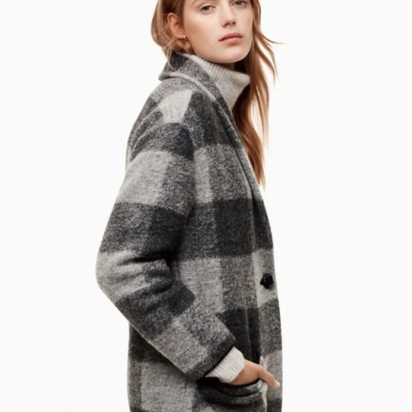 Aritzia Jackets & Blazers - Aritzia Wilfred Free Off Duty Wool Jacket Gray Plaid XS